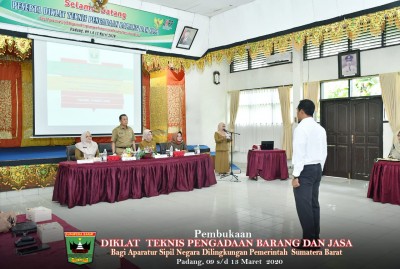 BPSDM Provinsi Sumatera Barat Selenggarakan Pelatihan Pengadaan Barang dan Jasa